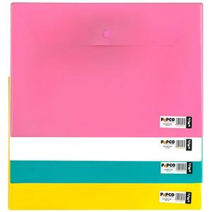 پوشه دکمه دار پاپکو مدل A4 -105 4 بسته 4 عددی