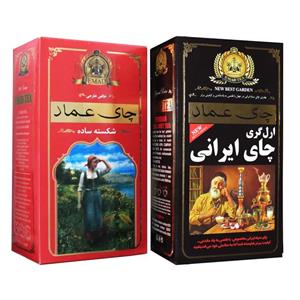 چای ایرانی عطری عماد - 400 گرم به همراه چای خارجی ساده عماد - 450 گرم