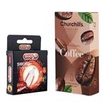 کاندوم چرچیلز مدل Coffee بسته 12 عددی به همراه کاندوم شادو مدل Sword