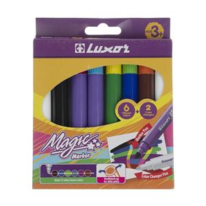 ماژیک 8 رنگ لاکسر مدل magic marker کد 6104 Luxor magic marker 6104 12 Color Marker