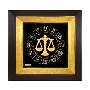 تابلو طلاکوب مارک گلد طرح ماه تولد مهر کد TSH105