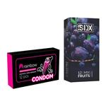 کاندوم سیکس مدل Mix Fruits بسته 12 عددی به همراه کاندوم کاندوم مدل Rainbow بسته 12 عددی