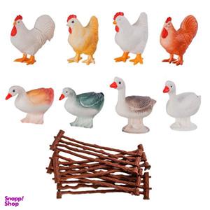 فیگور طرح مرغ و خروس و اردک مجموعه 12 عددی
