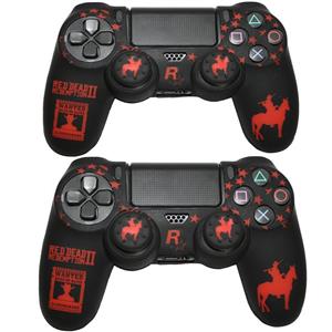 محافظ دسته پلی استیشن ۴ مدل red dead DJF به همراه روکش آنالوگ بسته دو عددی