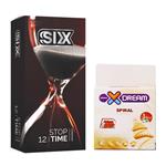کاندوم سیکس مدل Stop Time بسته 12 عددی به همراه کاندوم ایکس دریم مدل Spiral