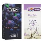 کاندوم سیکس مدل Mix Fruits بسته 12 عددی به همراه کاندوم ایکس دریم مدل Ultra Thin بسته 12 عددی