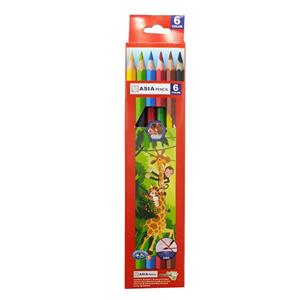مداد رنگی 6 رنگ آسیا کد mm38