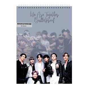 دفتر نقاشی بادکنک آبی طرح بی تی اس مدل B5