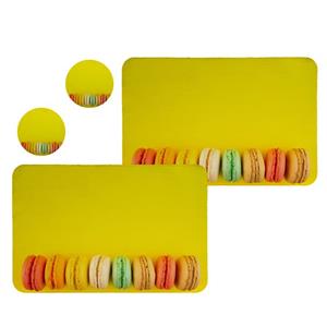 زیربشقابی طرح ماکارون کد 8485 مجموعه 2 عددی همراه زیر لیوانی