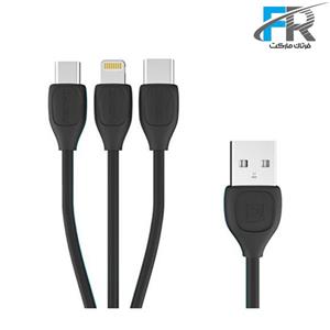 کابل تبدیل USB به microUSB، لایتنینگ و USB-C ریمکس مدل RC-050th 