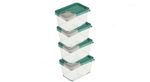 ظرف نگهدارنده دردار هوم کت مدل Elora 01 بسته 4 عددی Homeket Container Dish With Cap Pack Of 