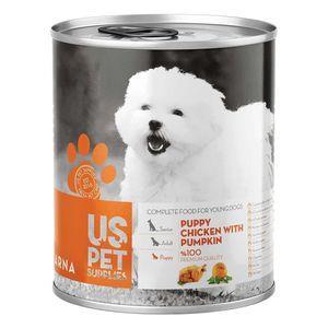 کنسرو غذای سگ یو اس پت مدلPUPPY Chicken Pumpkin  مقدار 400 گرم