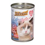 کنسرو غذای گربه پرینسس مدل LifeStyle+ Tuna  Salmon وزن ۴۰۵ گرم