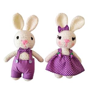عروسک بافتنی مدل خرگوش مجموعه دو عددی