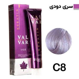 رنگ مو وال وار سری دودی شماره C8 حجم 120 میلی لیتر رنگ بلوند دودی خیلی روشن