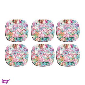 زیر لیوانی ترمه طراحان ایده مدل بوی بهار کد trm105  بسته شش عددی