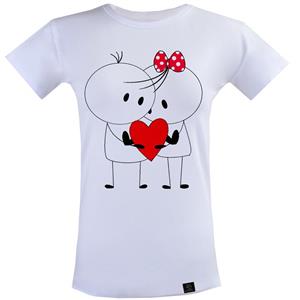 تی شرت استین کوتاه زنانه 27 مدل عاشقانه کد T67 رنگ سفید 