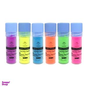 پودر رنگ رزین اپوکسی اوریران مدل Neon Powder حجم 15 میلی لیتر بسته 6 عددی