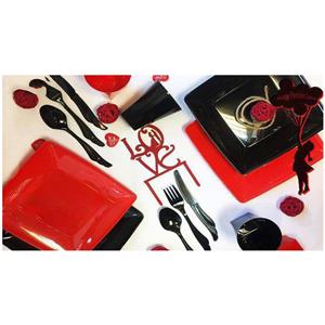 بشقاب یکبار مصرف کوشا مدل میوه خوری چهار گوش F6 بسته 6 عددی