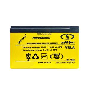 باتری سیلد اسید 12 ولت 7.5 آمپر ساعت صبا باتری Saba Battery 12V 7.5Ah
