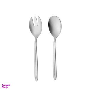 ست قاشق و چنگال سرو سالاد 2 پارچه ناب استیل مدل پالرمو