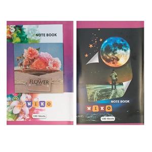 دفتر مشق 100 برگ نیکو مدل فضانورد و شقایق بسته 2 عددی