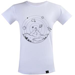 تی شرت استین کوتاه زنانه 27 مدل سیاره و کوه کد V125 رنگ سفید 
