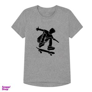 تی شرت پسرانه مدل اسکیت کد B54 رنگ طوسی