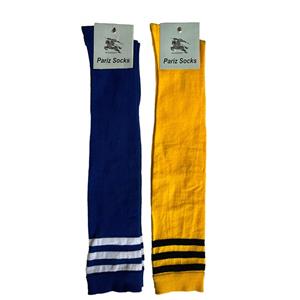 جوراب زنانه مدل بالا زانو سه خط رنگ طوسی