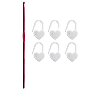 قلاب بافتنی کد 3 به همراه سنجاق نشانه گذار مجموعه 7 عددی