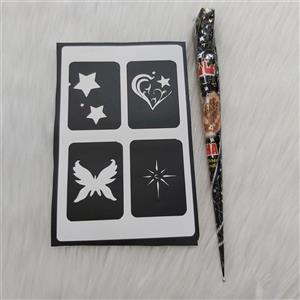 حنا طراحی و شابلون تتو موقت مدل hasha132 مجموعه 2 عددی