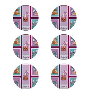 زیر لیوانی طرح کیک کد 8245 بسته 6 عددی