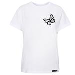 تی شرت آستین کوتاه زنانه 27 مدل پرواز پروانه کد W32 رنگ سفید