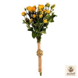 دسته گل رز زرد هیمان مدل مینیاتوری کد Ro12