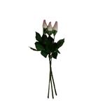 گل مصنوعی مدل غنچه گل رز لبه بنفش مجموعه 3 عددی