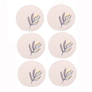 زیر لیوانی طرح برگ کد 8134 بسته 6 عددی