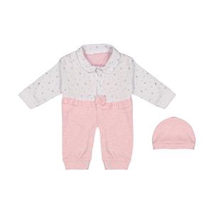 ست سرهمی و کلاه نوزادی کیکی رایکی مدل KBB3434-013 Kiki Riki Jumpsuit And Hat Set For Baby 