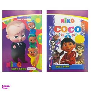 دفتر مشق 40 برگ نیکو مدل کارتونی بسته 2 عددی