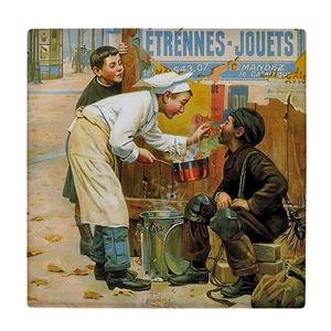 کاشی کارنیلا طرح ماهی فروش و دودکش پاک کن مدل لوحی کد WKB1706