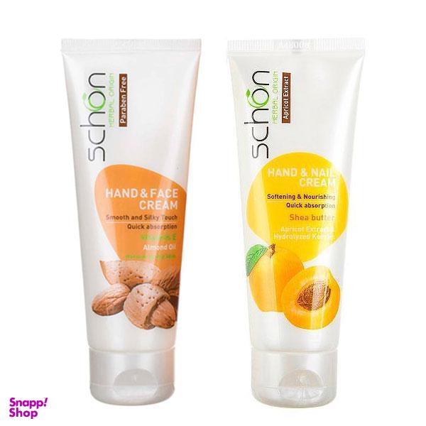 کرم مرطوب کننده شون مدل بادام و زردآلو حجم 75 میلی لیتر مجموعه 2 عددی