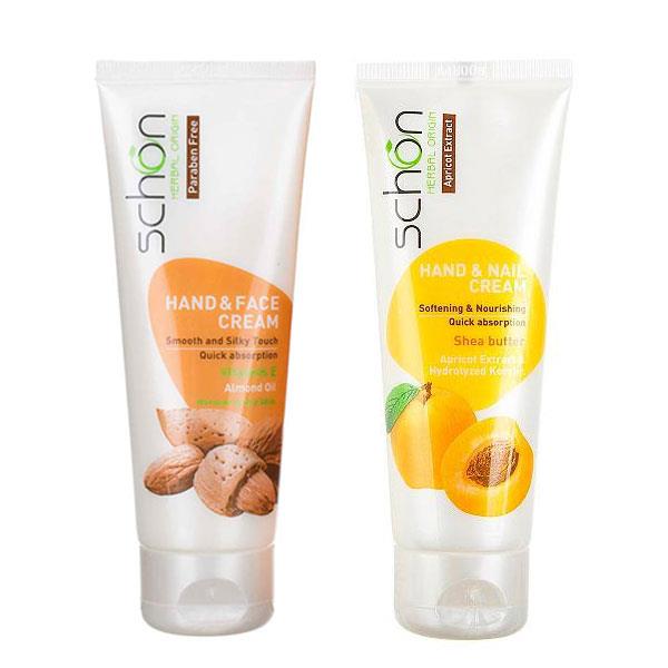کرم مرطوب کننده شون مدل بادام و زردآلو حجم 75 میلی لیتر مجموعه 2 عددی