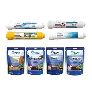 فیلتر دستگاه تصفیه آب اس اس وی مدل 5679 مجموعه 4 عددی به همراه شارژ یدک مدل 01 وزن 140 گرم مجموعه 4 عددی