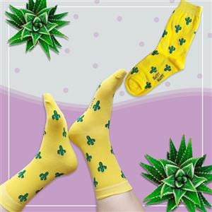 جوراب زنانه مدل نیم ساق طرح کاکتوس