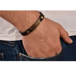دستبند چرمی کهن چرم طرح مفهومی مدل BR15 Kohan Charm BR15 Leather Bracelet