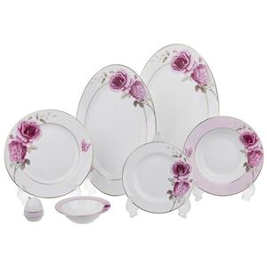 سرویس غذاخوری 28 پارچه چینی زرین ایران سری ایتالیا اف مدل Rose Flower 2 درجه عالی Zarin Iran Italia F Rose Flower 2 28 Pieces Dinnerware Set High Grade