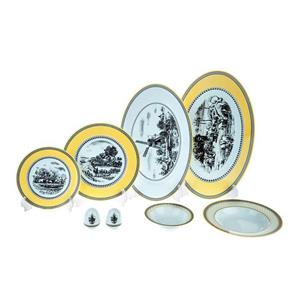 سرویس غذاخوری 28 پارچه چینی زرین ایران سری ایتالیا اف مدل Village 2 درجه یک Zarin Iran Italia F Village 2 28 Pieces Dinnerware Set High Grade