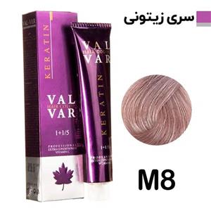 رنگ مو وال وار سری زیتونی شماره M8 حجم 120 میلی لیتر رنگ بلوند زیتونی خیلی روشن