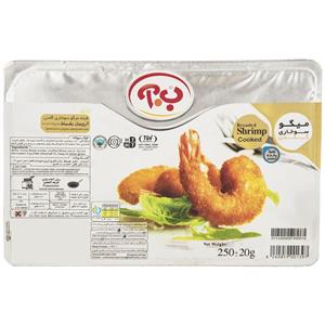 میگو سوخاری طلایی ب.آ مقدار 250 گرم B.A Breaded Golden Shrimp Cooked Gr 