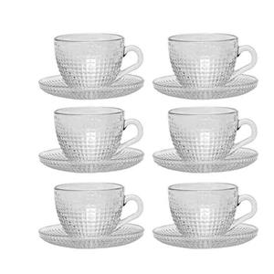 فنجان و نعلبکی بلور کاوه مدل ونیز کد 0032 بسته 6 عددی