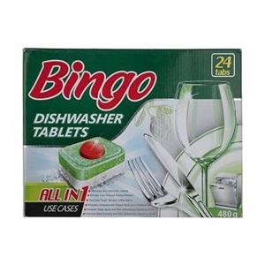 قرص ماشین ظرفشویی بینگو مدل All in One بسته 24 عددی